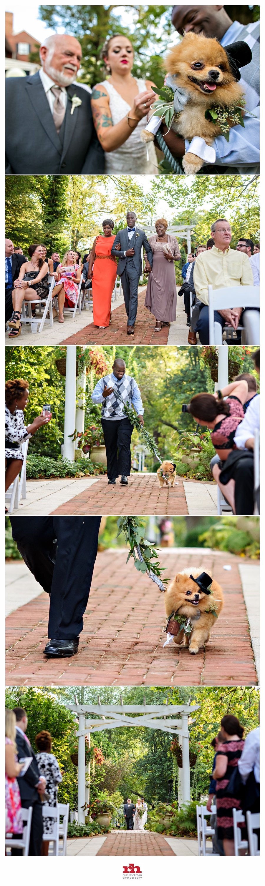 An outside wedding ceremony at the elkridge furnace inn.